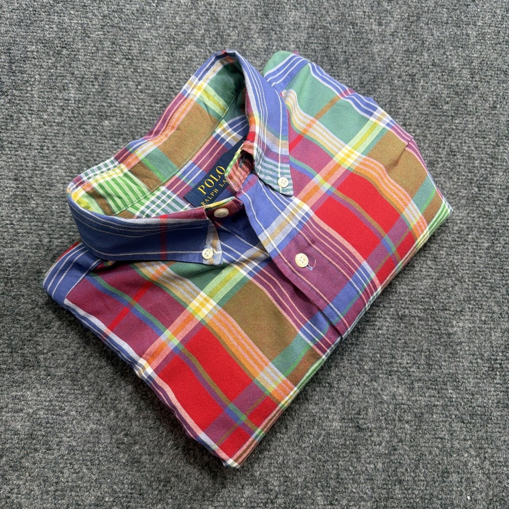 Polo Ralph Lauren Men XLT Tall Long Sleeve Button Down Shirt Plaid Colorful New!
